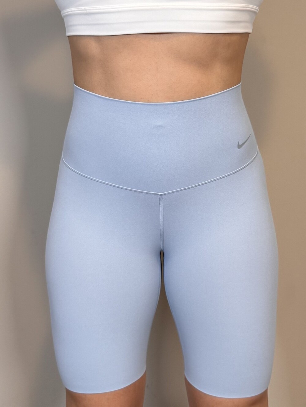 Nike Universa Women's High-Waisted 8" Biker Shorts - Color light Blue - XS